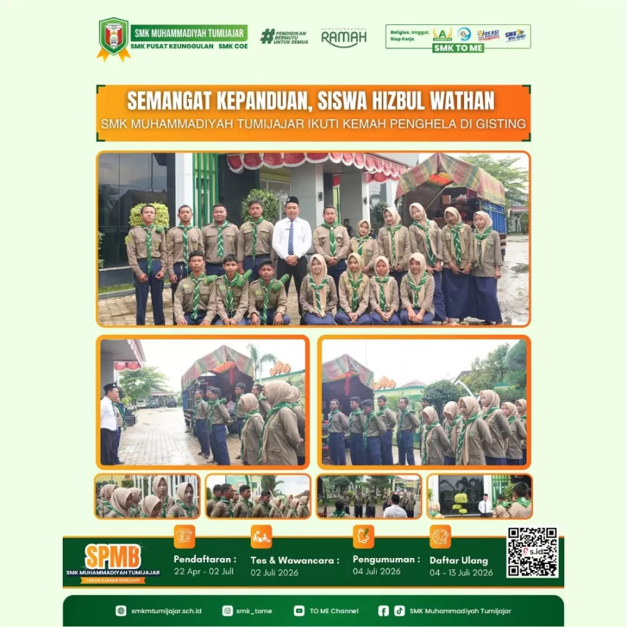 Semangat Kepanduan, Siswa Hizbul Wathan SMK Muhammadiyah Tumijajar Ikuti Kemah Penghela di Gisting