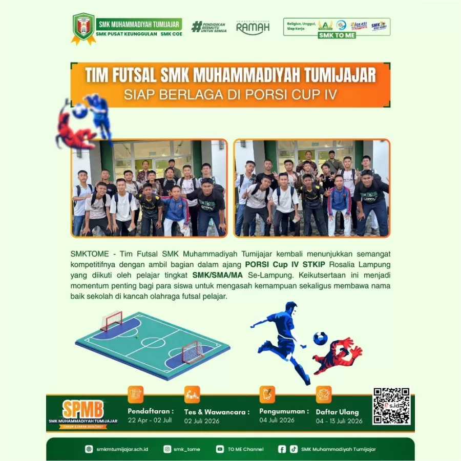TIM FUTSAL SMK MUHAMMADIYAH TUMIJAJAR SIAP BERLAGA DI PORSI CUP IV