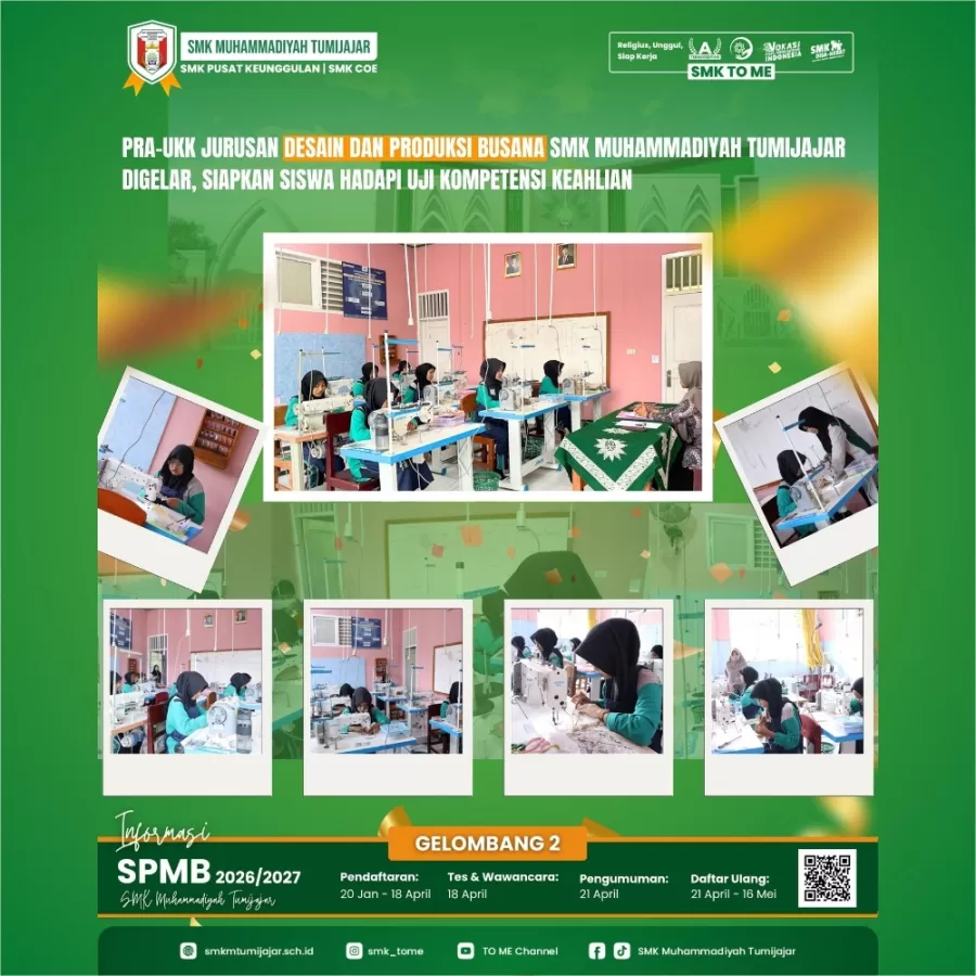 Pra-UKK Jurusan Desain dan Produksi Busana SMK Muhammadiyah Tumijajar Digelar, Siapkan Siswa Hadapi Uji Kompetensi Keahlian