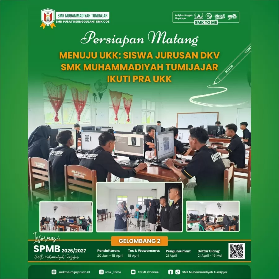 Persiapan Matang Menuju UKK: Siswa Jurusan DKV SMK Muhammadiyah Tumijajar Ikuti Pra UKK