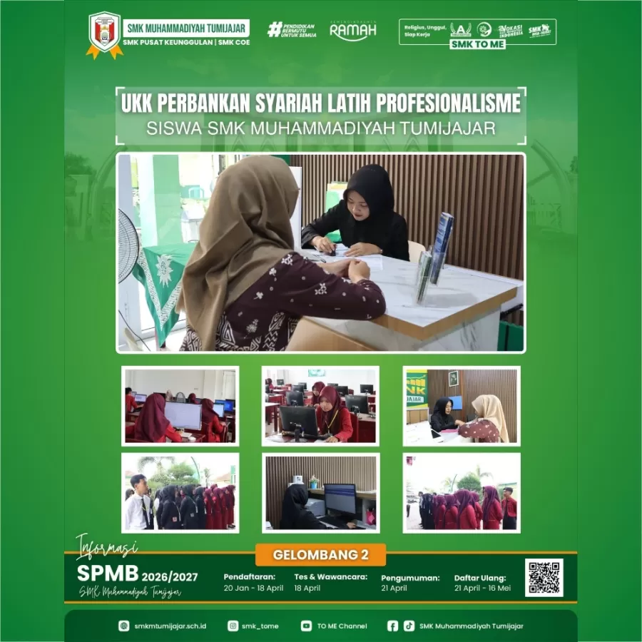 UKK Perbankan Syariah Latih Profesionalisme Siswa Smk Muhammadiyah Tumijajar