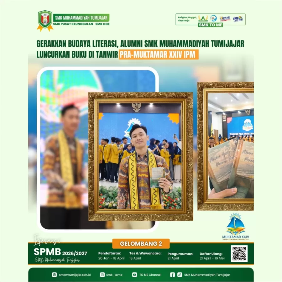 Gerakkan Budaya Literasi, Alumni SMK Muhammadiyah Tumijajar Luncurkan Buku di Tanwir Pra-Muktamar XXIV IPM 
