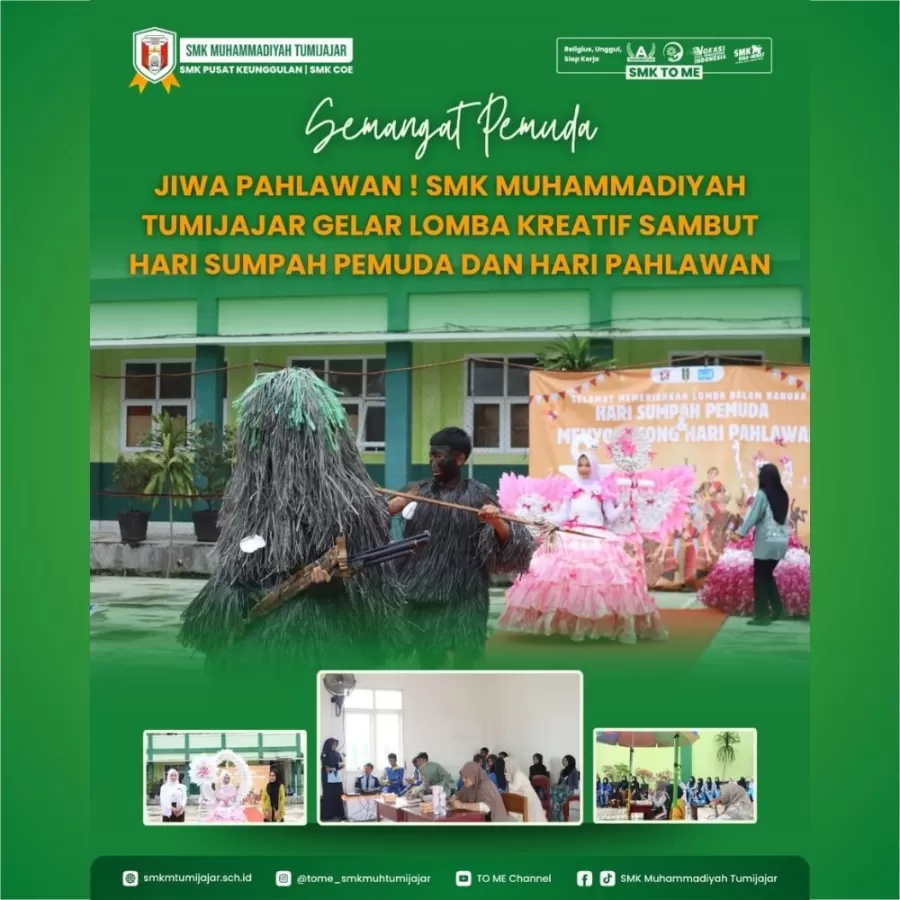 SEMANGAT PEMUDA, JIWA PAHLAWAN! SMK MUHAMMADIYAH TUMIJAJAR GELAR LOMBA KREATIF SAMBUT HARI SUMPAH PEMUDA DAN HARI PAHLAWAN