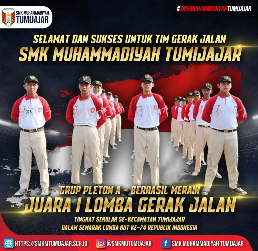 LUAR BIASA, SABET DUA JUARA SEKALIGUS!!! TIM GERAK JALAN SMK MUTU  BERHASIL MERAIH JUARA I DAN III TINGKAT SEKOLAH SE-KECAMATAN TUMIJAJAR