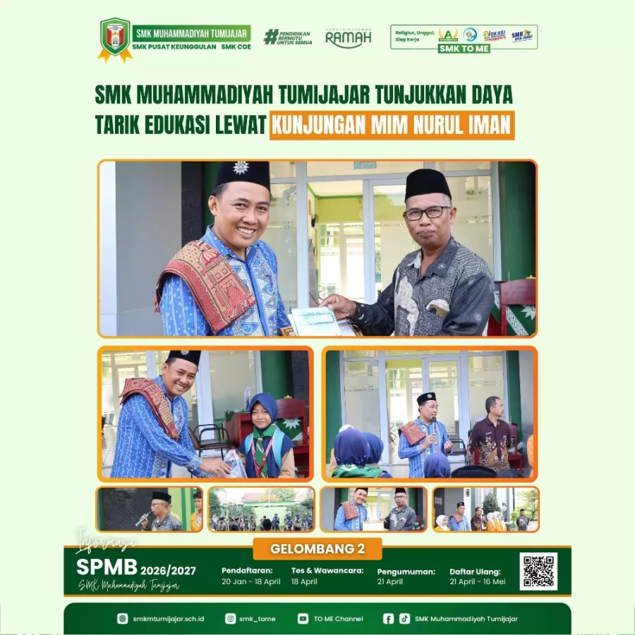 SMK Muhammadiyah Tumijajar Tunjukkan Daya Tarik Edukasi Lewat Kunjungan MIM Nurul Iman