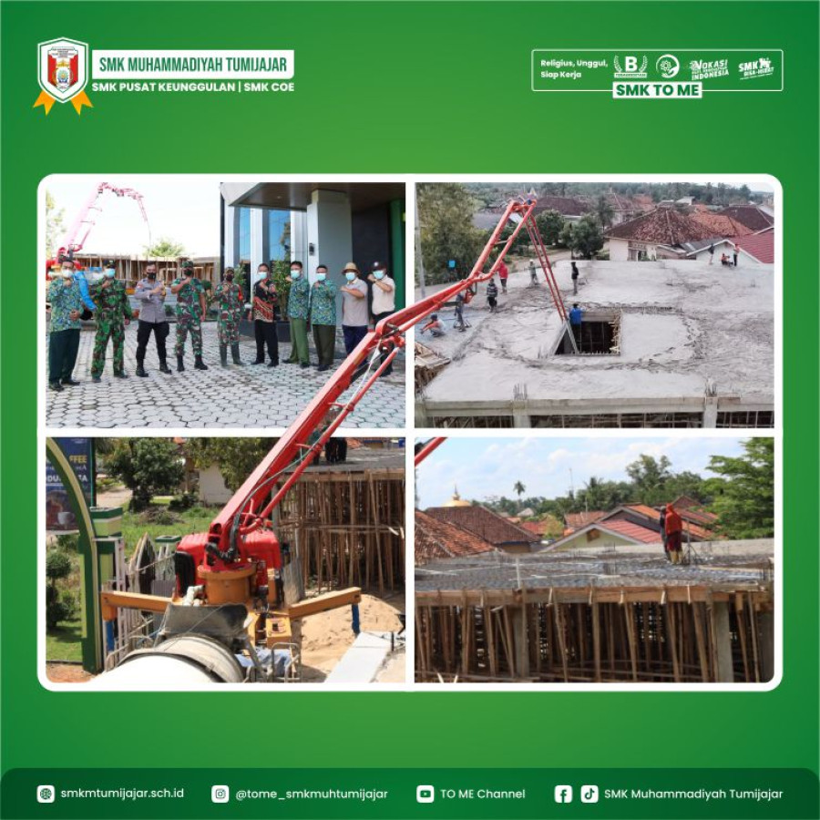 BISSMILLAH! PENGECORAN LANTAI 2 MASJID AL-MUHAJIRIN SMK MUHAMMADIYAH TUMIJAJAR, SEGENAP WARGA MUHAMMADIYAH TURUT ANDIL