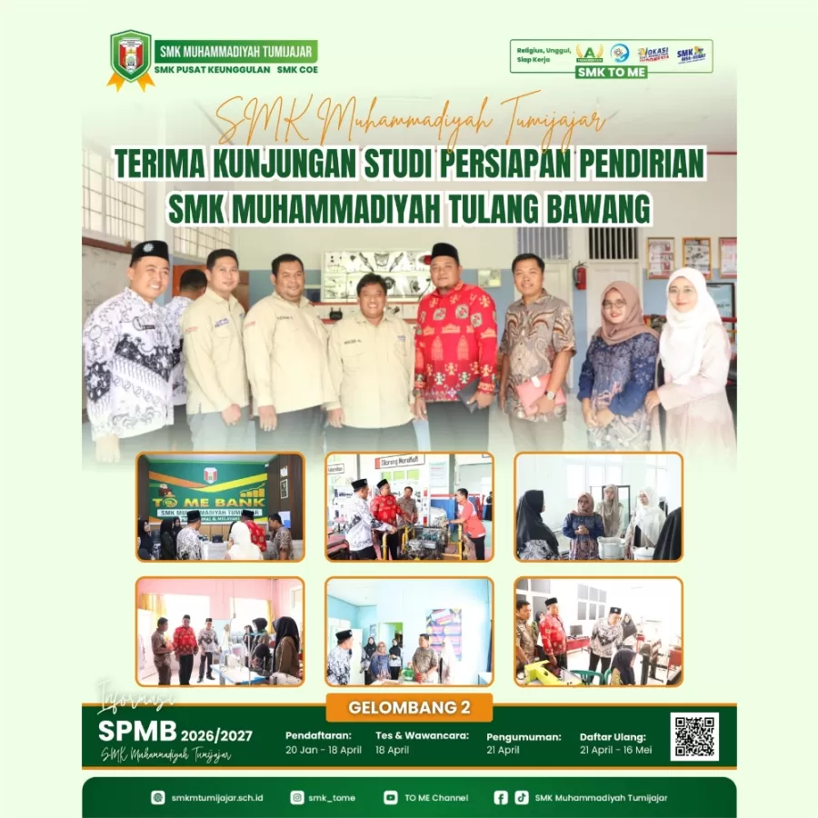 SMK Muhammadiyah Tumijajar Terima Kunjungan Studi Persiapan Pendirian SMK Muhammadiyah Tulang Bawang