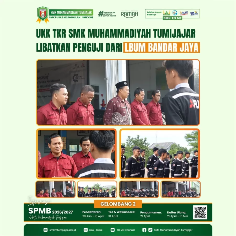 UKK TKR SMK Muhammadiyah Tumijajar Libatkan Penguji Industri dari LBUM Bandar Jaya