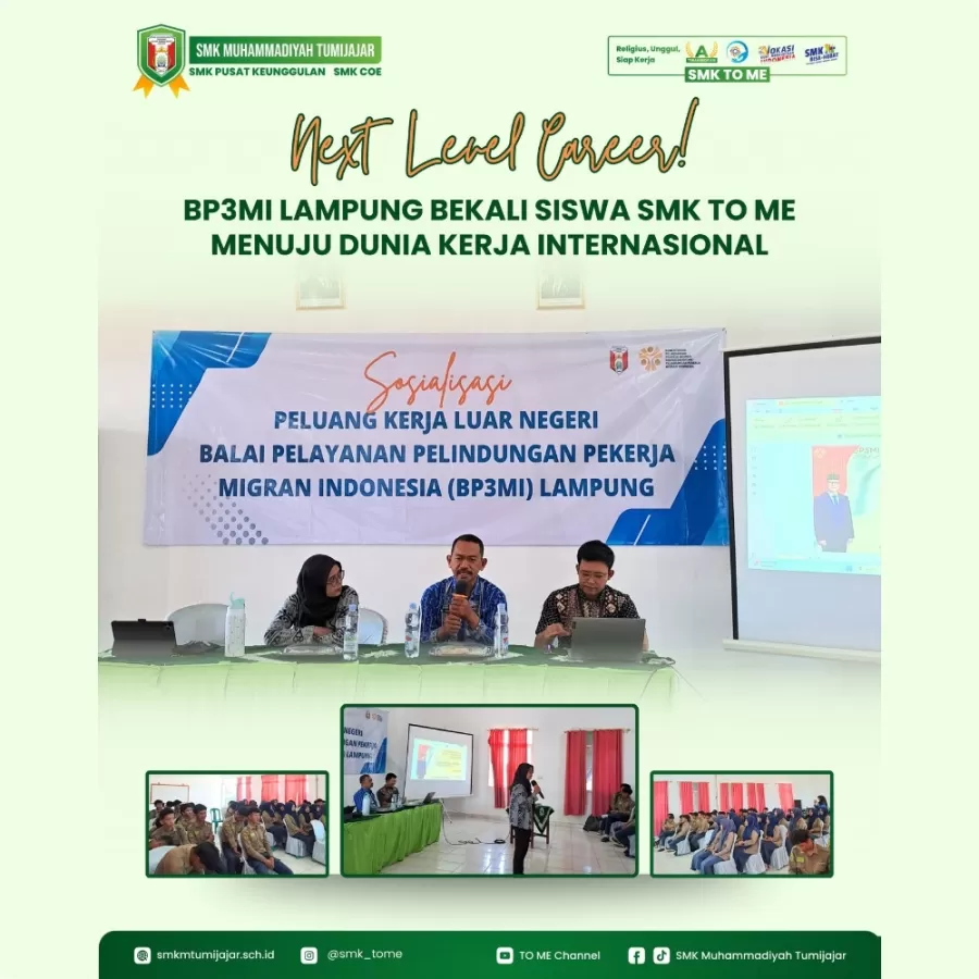 NEXT LEVEL CAREER! BP3MI LAMPUNG BEKALI SISWA SMK TO ME MENUJU DUNIA KERJA INTERNASIONAL