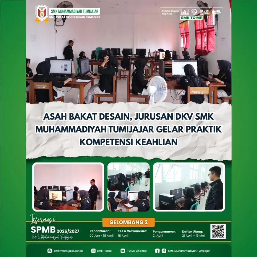 Asah Bakat Desain, Jurusan DKV SMK Muhammadiyah Tumijajar Gelar Praktik Kompetensi Keahlian