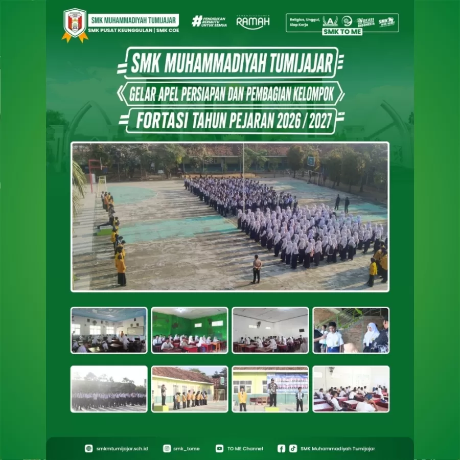 SMK MUHAMMADIYAH TUMIJAJAR GELAR APEL PERSIAPAN DAN PEMBAGIAN KELOMPOK FORTASI TP 2026/2027