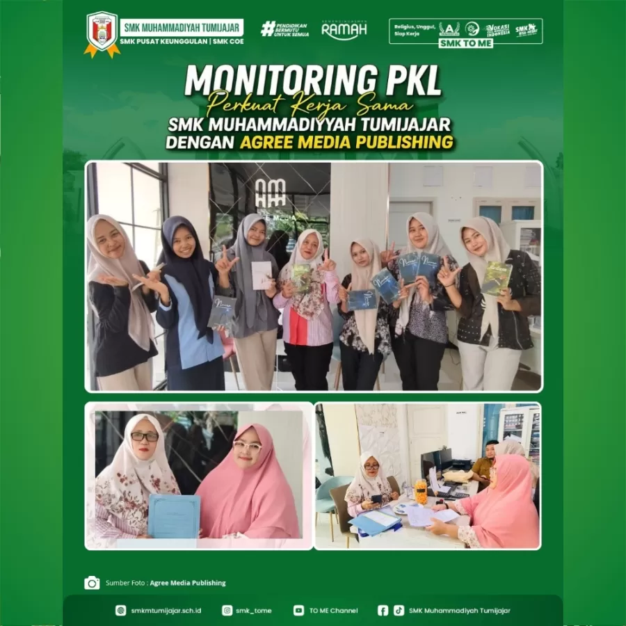 Monitoring PKL Perkuat Kerja Sama SMK Muhammadiyah Tumijajar dengan Agree Media Publishing