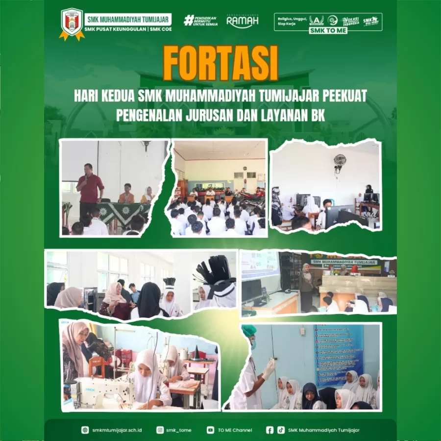 FORTASI HARI KEDUA SMK MUHAMMADIYAH TUMIJAJAR PERKUAT PENGENALAN JURUSAN DAN LAYANAN BK