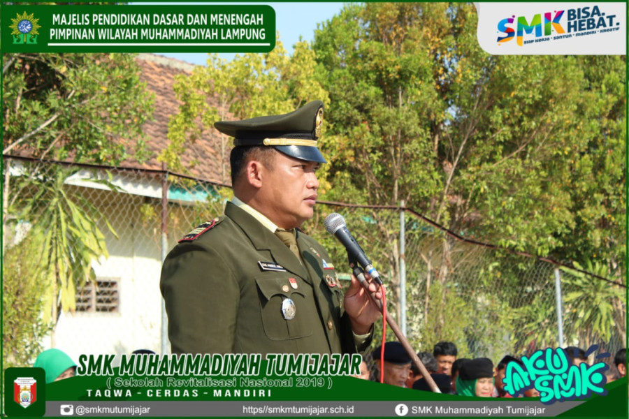 DANRAMIL 412-05/TBU JADI INSPEKTUR UPACARA HARI KESAKTIAN PANCASILA DI SMK MUTU