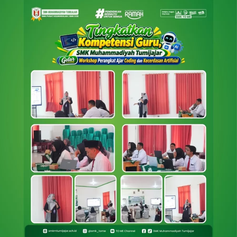 Tingkatkan Kompetensi Guru, SMK Muhammadiyah Tumijajar Gelar Workshop Perangkat Ajar Coding dan Kecerdasan Artifisial
