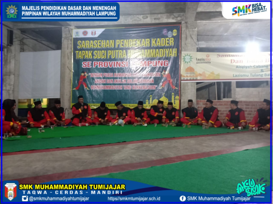 BUKA BERSAMA DAN BERI SANTUNAN ANAK YATIM, SMK MUTU AWALI KEGIATAN SARASEHAN TAPAK SUCI SE-LAMPUNG