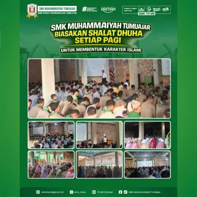 SMK Muhammadiyah Tumijajar Biasakan Shalat Dhuha Setiap Pagi untuk Membentuk Karakter Islami
