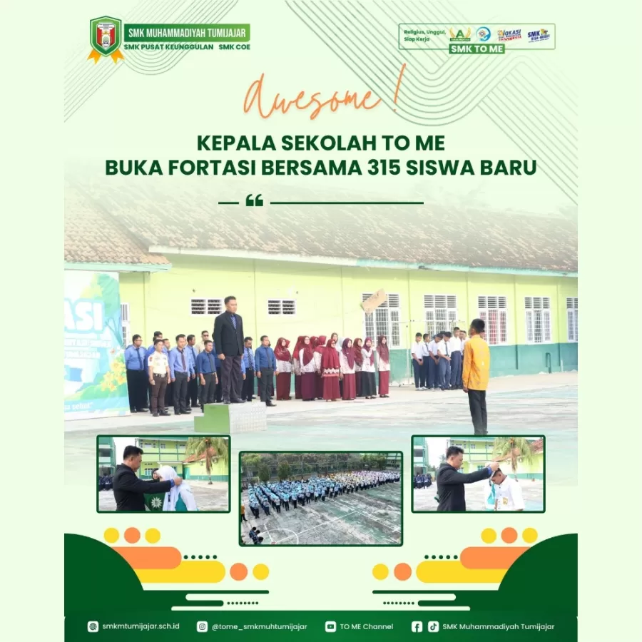 AWESOME! KEPALA SEKOLAH SMK TO ME BUKA FORTASI BERSAMA 316 SISWA BARU