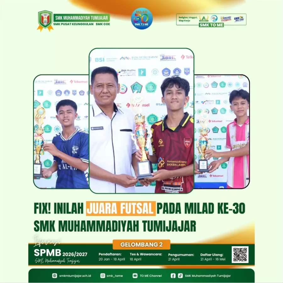 Fix! Inilah Juara Futsal pada Milad ke-30 SMK Muhammadiyah Tumijajar