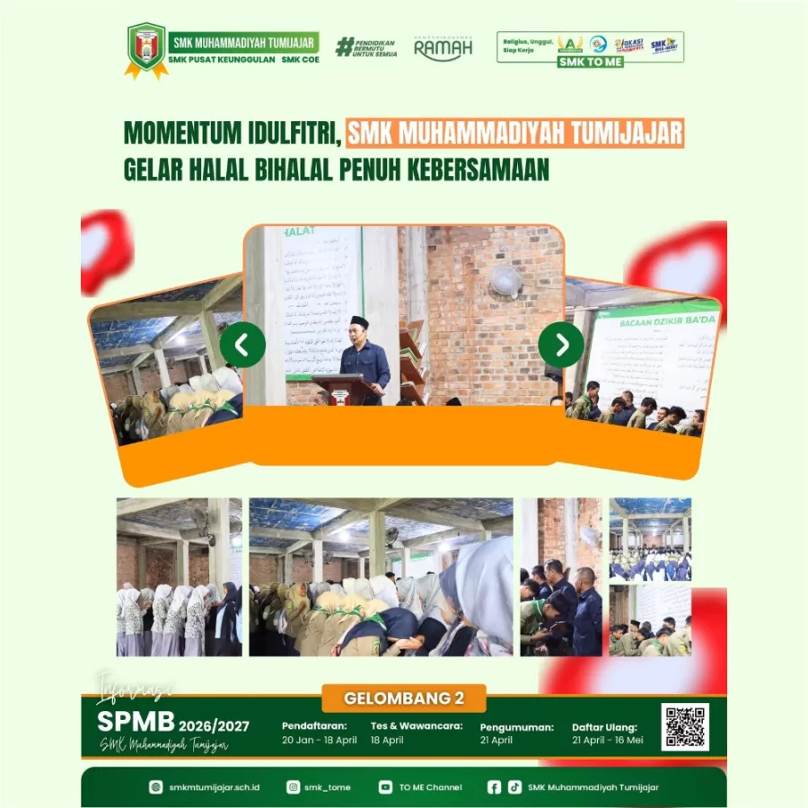 Momentum Idulfitri, SMK Muhammadiyah Tumijajar Gelar Halal Bihalal Penuh Kebersamaan