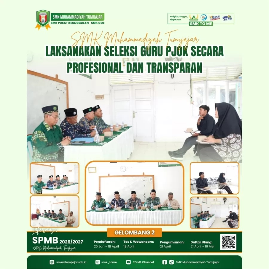 SMK Muhammadiyah Tumijajar Laksanakan Seleksi Guru PJOK Secara Profesional dan Transparan