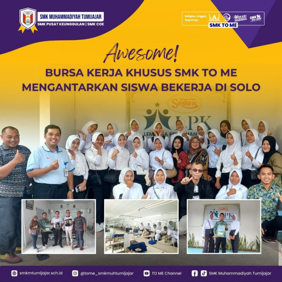 AWESOME! BURSA KERJA KHUSUS SMK TO ME MENGANTARKAN SISWA BEKERJA DI SOLO
