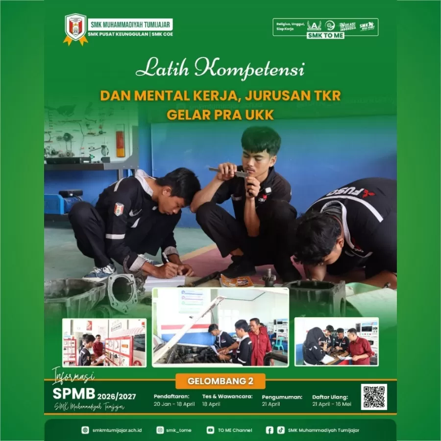 Latih Kompetensi dan Mental Kerja, Jurusan TKR Gelar Pra UKK
