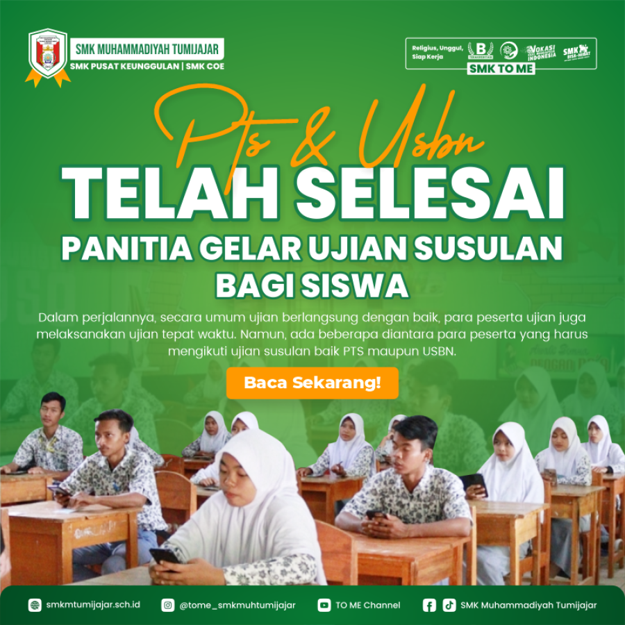 PTS DAN USBN TELAH SELESAI, PANITIA GELAR UJIAN SUSULAN BAGI SISWA 
