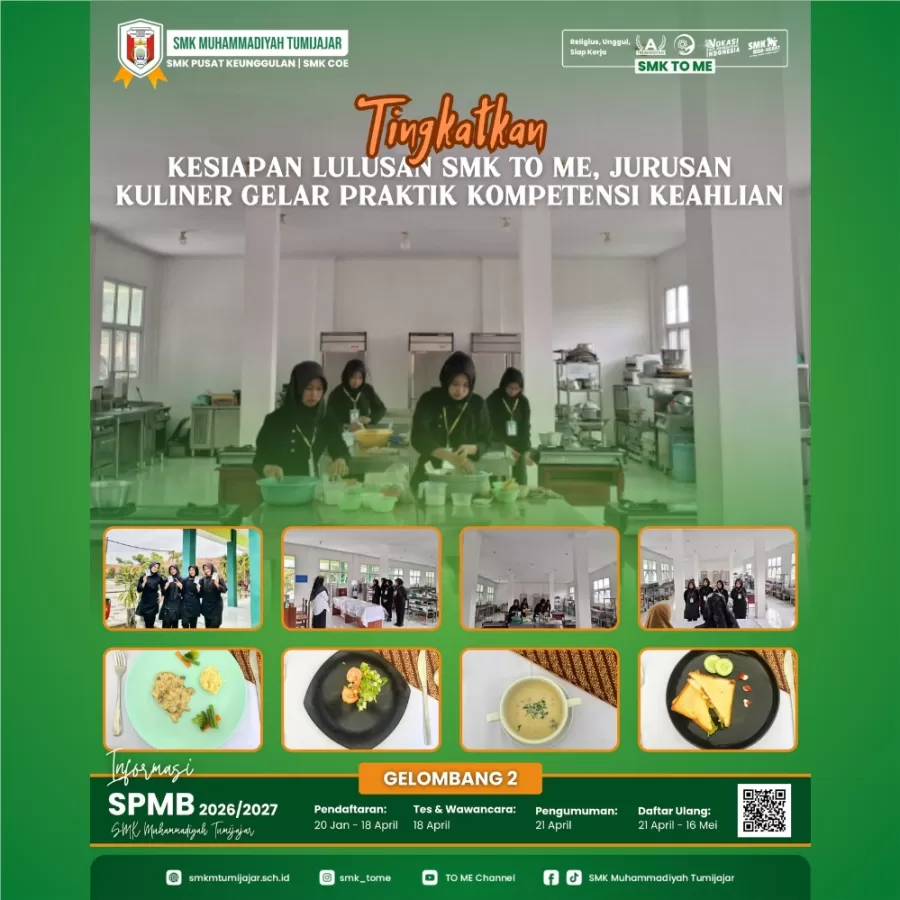 Tingkatkan Kesiapan Lulusan SMK TO ME, Jurusan Kuliner Gelar Praktik Kompetensi Keahlian