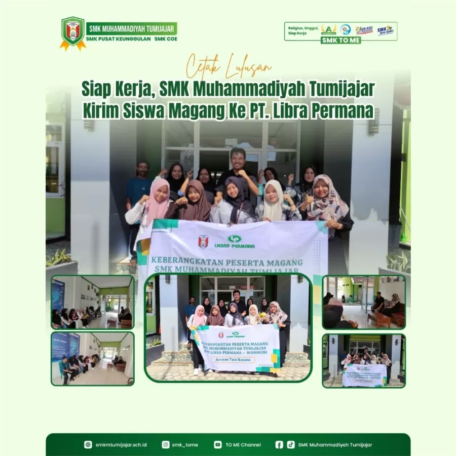 Cetak Lulusan Siap Kerja, SMK Muhammadiyah Tumijajar Kirim Siswa Magang ke PT Libra Permana