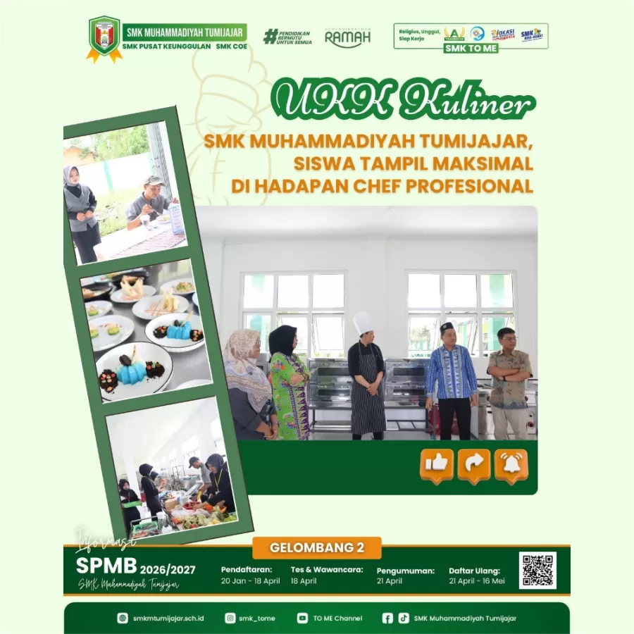 UKK Kuliner SMK Muhammadiyah Tumijajar, Siswa Tampil Maksimal di Hadapan Chef Profesional