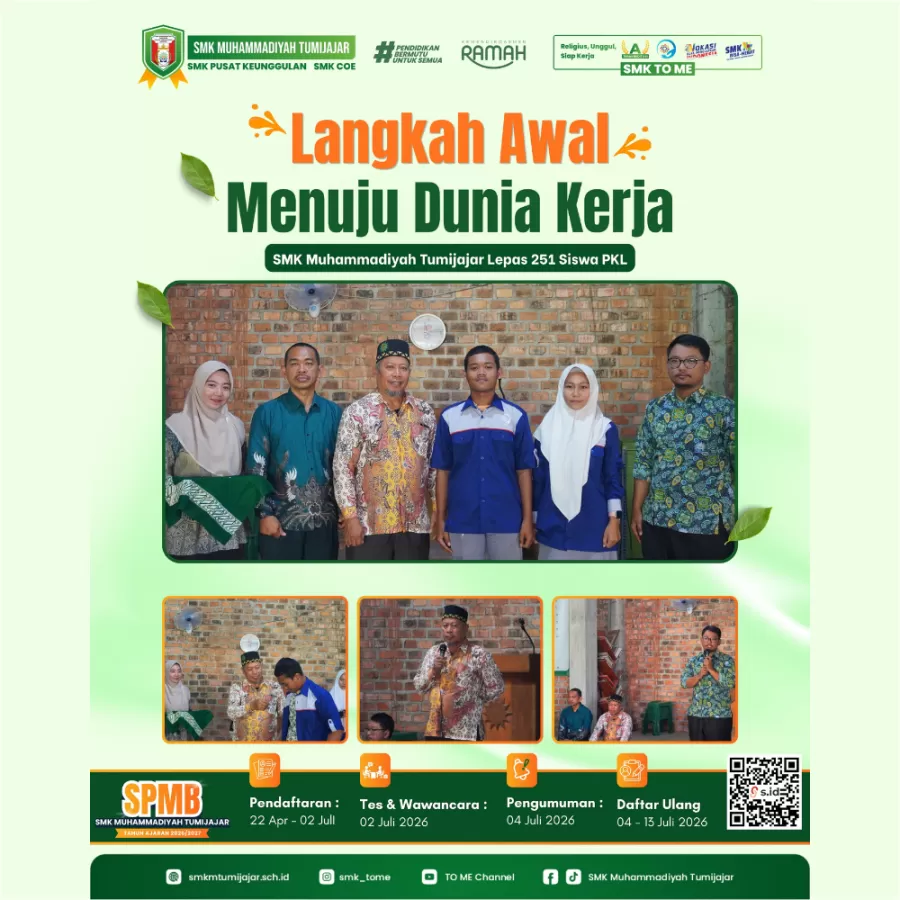 Langkah Awal Menuju Dunia Kerja, SMK Muhammadiyah Tumijajar Lepas 251 Siswa PKL