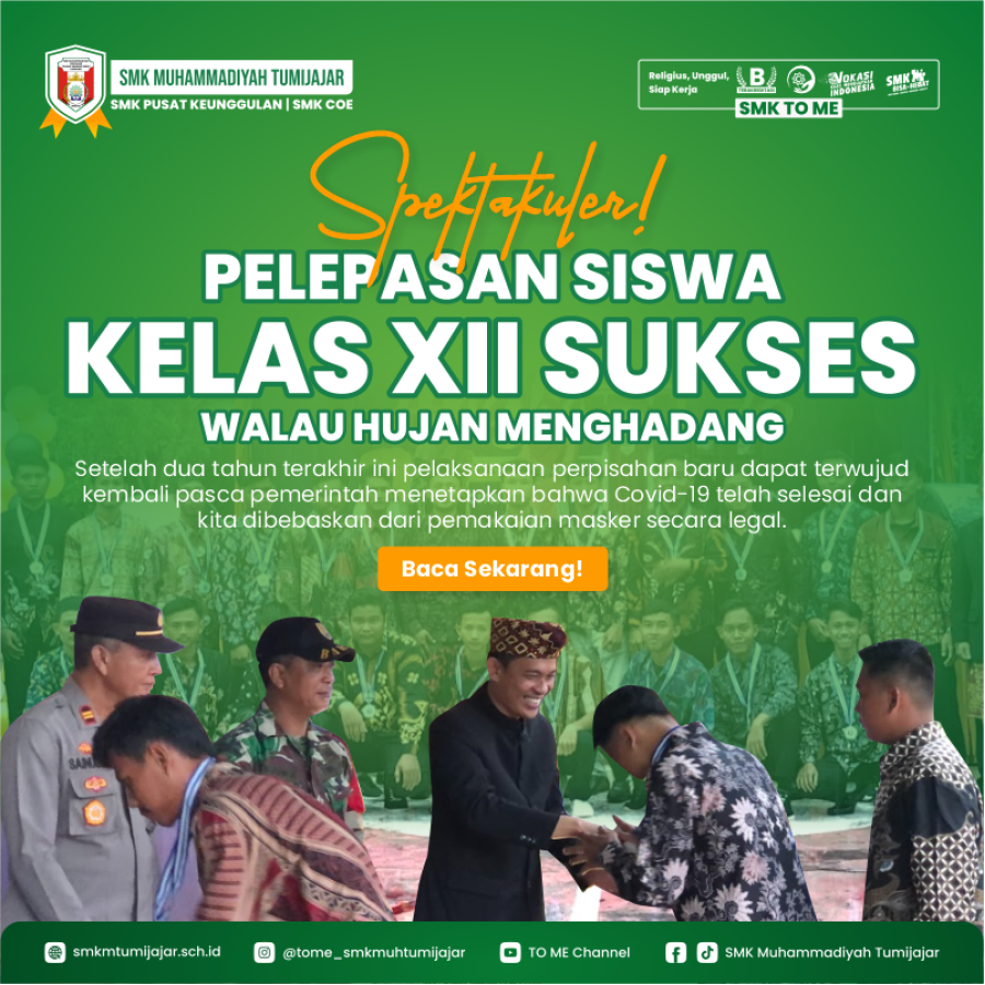 SPEKTAKULER! PELEPASAN SISWA KELAS XII SUKSES WALAU HUJAN MENGHADANG