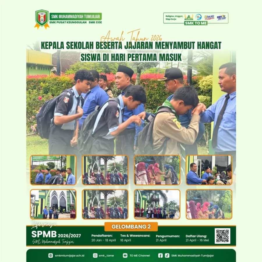 Awali Tahun 2026, Kepala Sekolah beserta Jajaran Menyambut Hangat Siswa di Hari Pertama Masuk