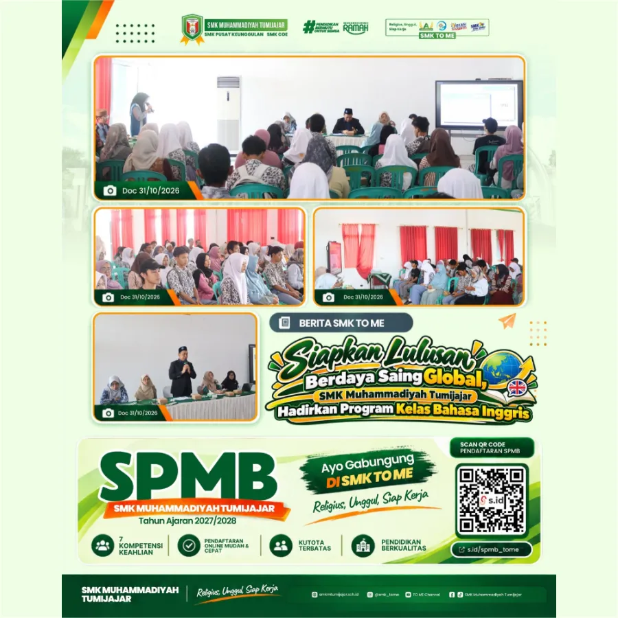 Siapkan Lulusan Berdaya Saing Global, SMK Muhammadiyah Tumijajar Hadirkan Program Kelas Bahasa Inggris