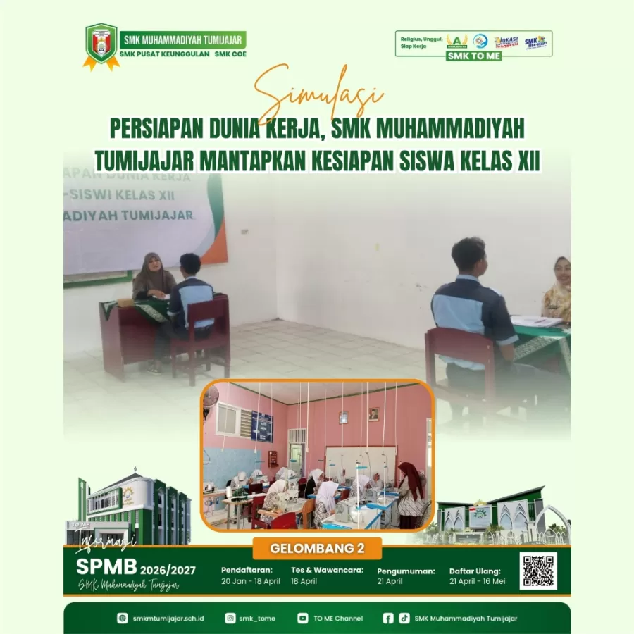 Simulasi Persiapan Dunia Kerja, SMK Muhammadiyah Tumijajar Mantapkan Kesiapan Siswa Kelas XII
