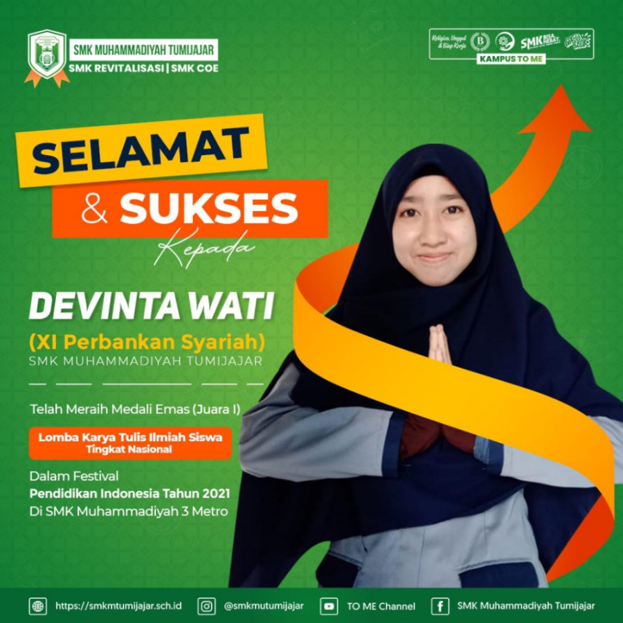 SISWI SMK MUHAMMADIYAH TUMIJAJAR RAIH JUARA KARYA TULIS ILMIAH TINGKAT NASIONAL
