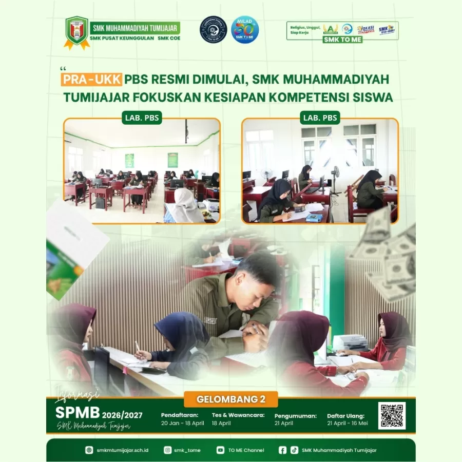 Pra-UKK PBS Resmi Dimulai, SMK Muhammadiyah Tumijajar Fokuskan Kesiapan Kompetensi Siswa