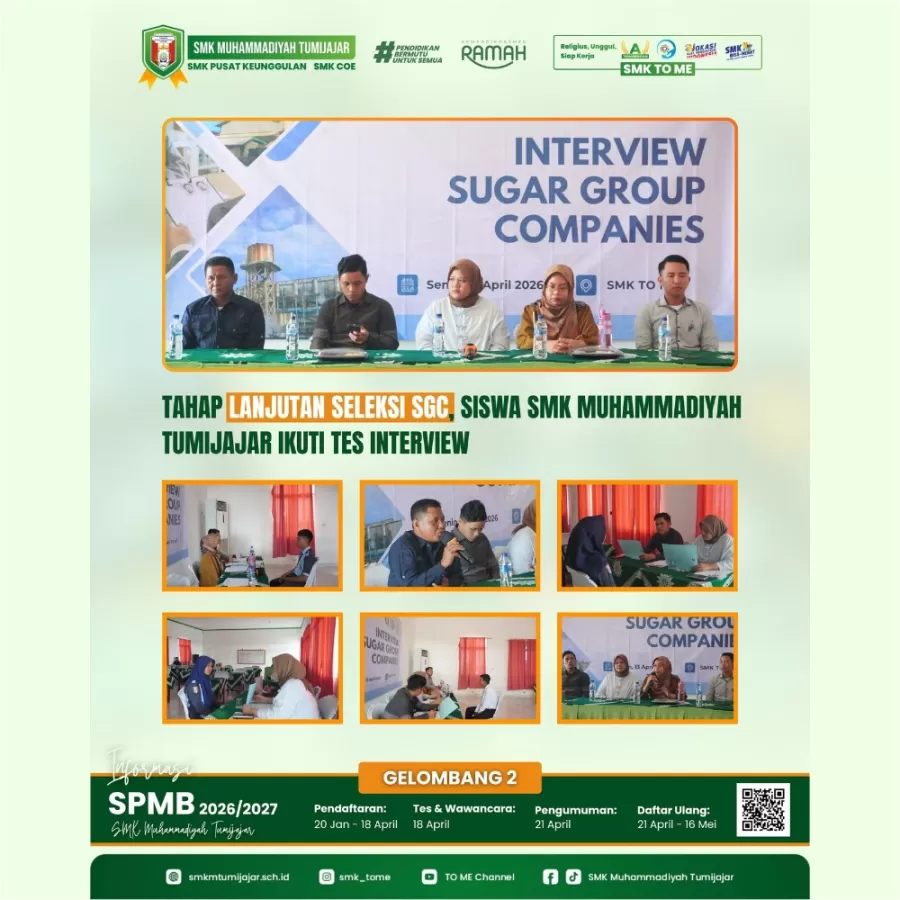 Tahap Lanjutan Seleksi SGC, Siswa SMK Muhammadiyah Tumijajar Ikuti Tes Interview