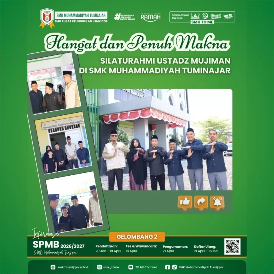 Hangat dan Penuh Makna, Silaturahmi Ustadz Mujiman di SMK Muhammadiyah Tumijajar