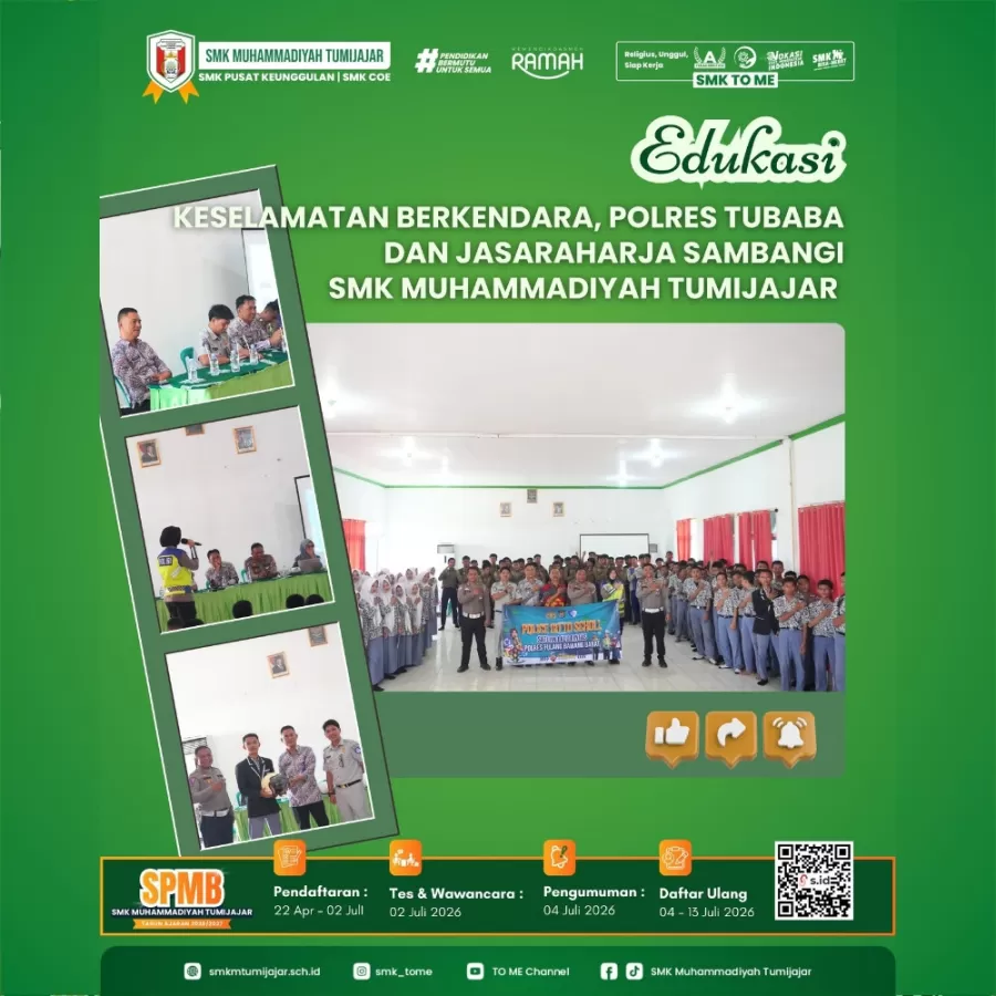 Edukasi Keselamatan Berkendara, POLRES TUBABA dan Jasa Raharja Sambangi SMK Muhammadiyah Tumijajar