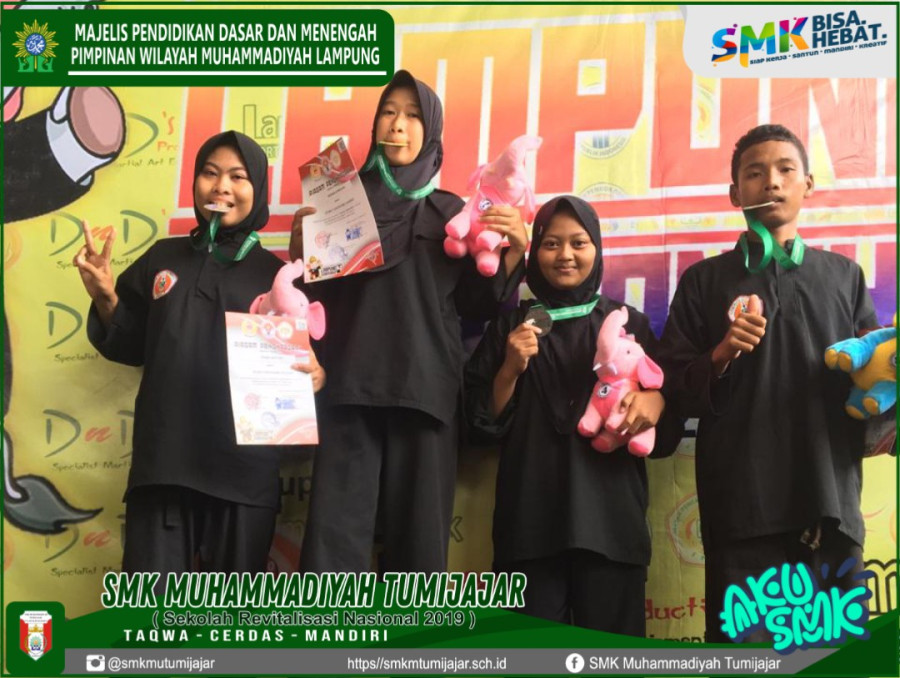 SMK MUHAMMADIYAH TUMIJAJAR RAIH 1 EMAS 4 PERAK 2 PERUNGGU DI AJANG KEJUARAAN LAMPUNG PENCAK SILAT CHAMPIONSHIP IV 2019 
