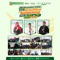 SMK Muhammadiyah Tumijajar Gelar Uji Sertifikasi Kompetensi Kelas XII DKV dan PBS Bersama LSP P3