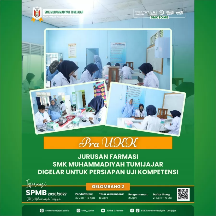 Pra-UKK Jurusan Farmasi SMK Muhammadiyah Tumijajar Digelar untuk Persiapan Uji Kompetensi