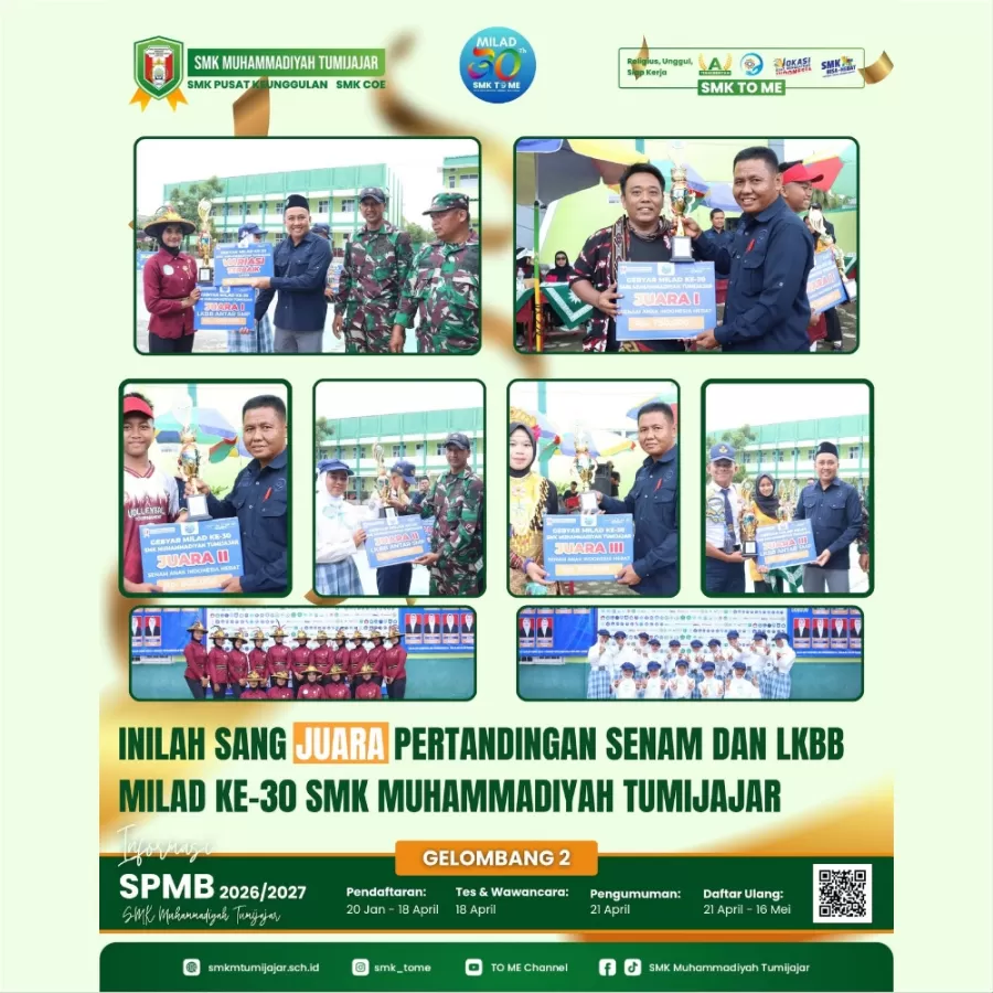 Inilah Sang Juara Pertandingan Senam dan LKBB MILAD KE-30 SMK Muhammadiyah Tumijajar