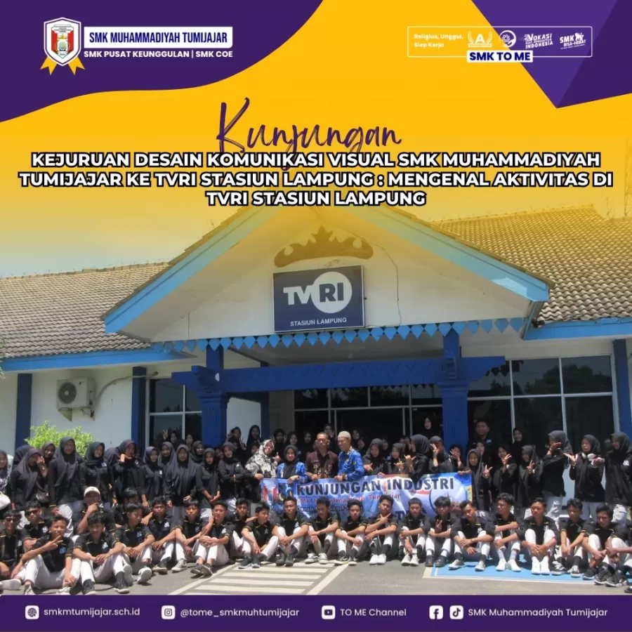 KUNJUNGAN KEJURUAN DESAIN KOMUNIKASI VISUAL SMK MUHAMMADIYAH TUMIJAJAR KE TVRI STASIUN LAMPUNG : MENGENAL AKTIVITAS DI TVRI STASIUN LAMPUNG