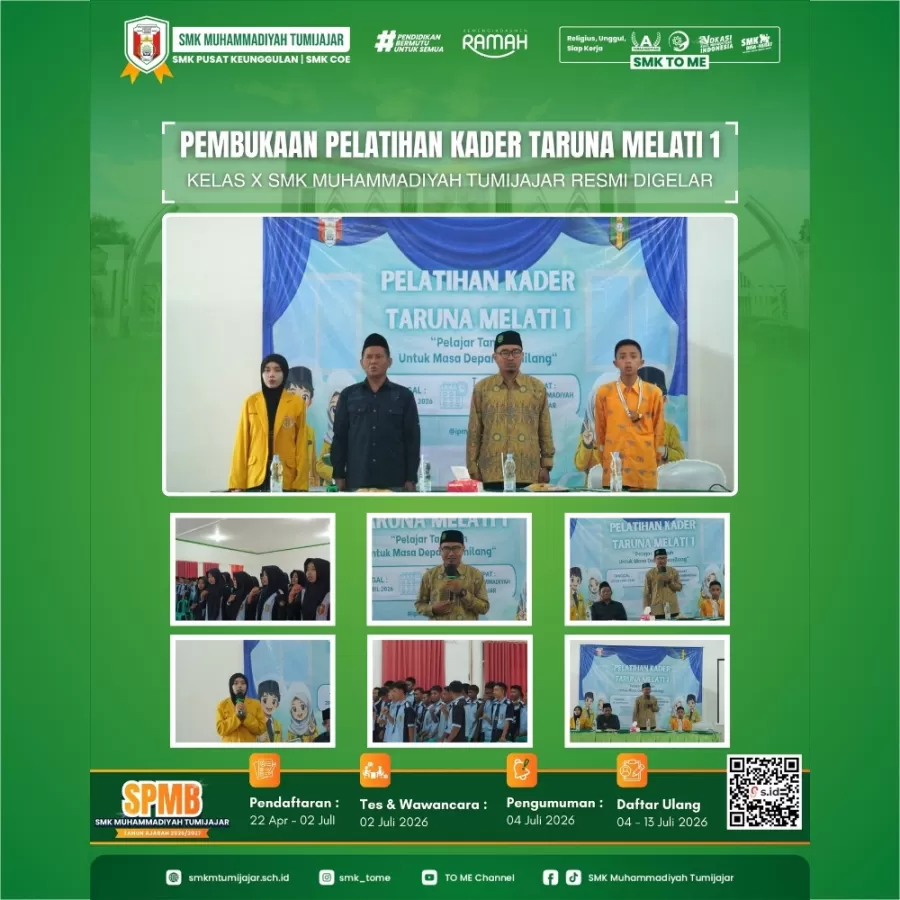 Pembukaan Pelatihan Kader Taruna Melati 1 Kelas X SMK Muhammadiyah Tumijajar Resmi Digelar
