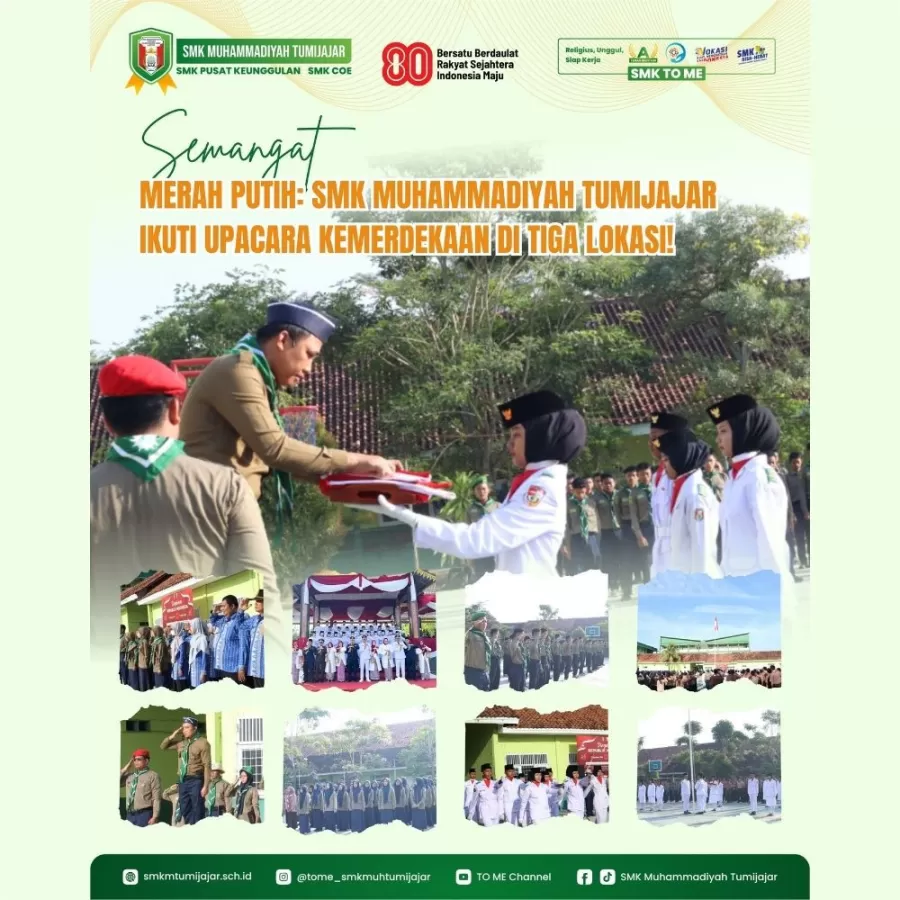 SEMANGAT MERAH PUTIH: SMK MUHAMMADIYAH TUMIJAJAR IKUTI UPACARA KEMERDEKAAN DI TIGA LOKASI!