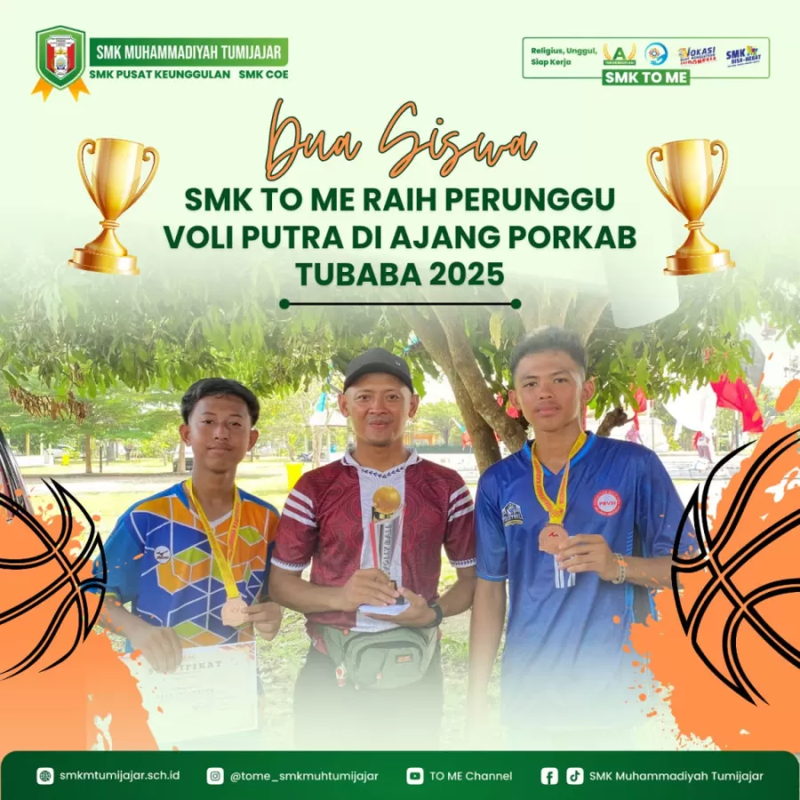 DUA SISWA SMK TO ME RAIH PERUNGGU VOLI PUTRA DI AJANG PORKAB TUBABA 2025 