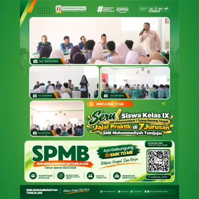 Seru! Siswa Kelas IX SMP Muhammadiyah 1 Tulang Bawang Tengah Jajal Praktik di 7 Jurusan SMK Muhammadiyah Tumijajar